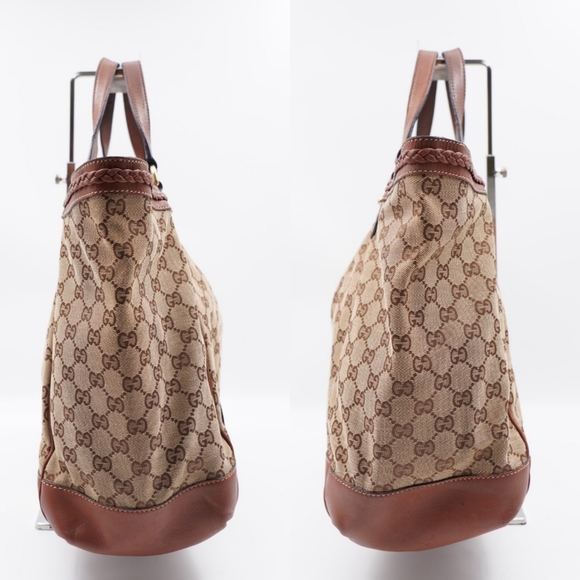X32❤️Gucci GG Canvas and Leather Brick Lane Tote Gucci - Picture 9 of 15